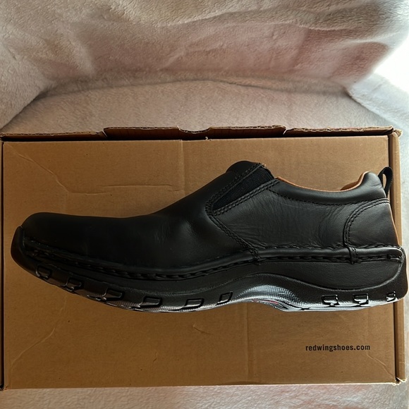 NEW MENS “Red Wing Shoes” Black Leather Slip On Loafer Shoes Size 9D Width - Picture 6 of 7